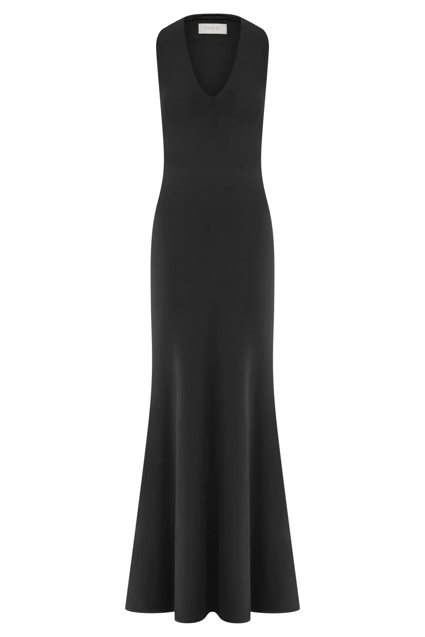 Elke Slinky V Neck Maxi Dress - Black