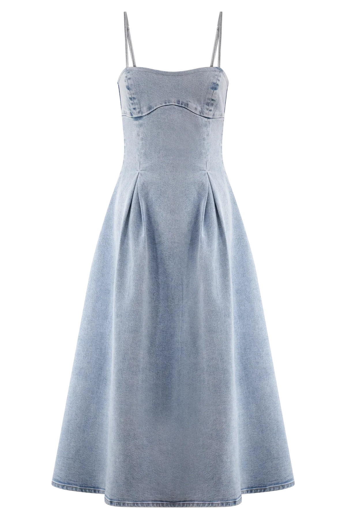 Harlyn Denim Midi Dress - Light Blue