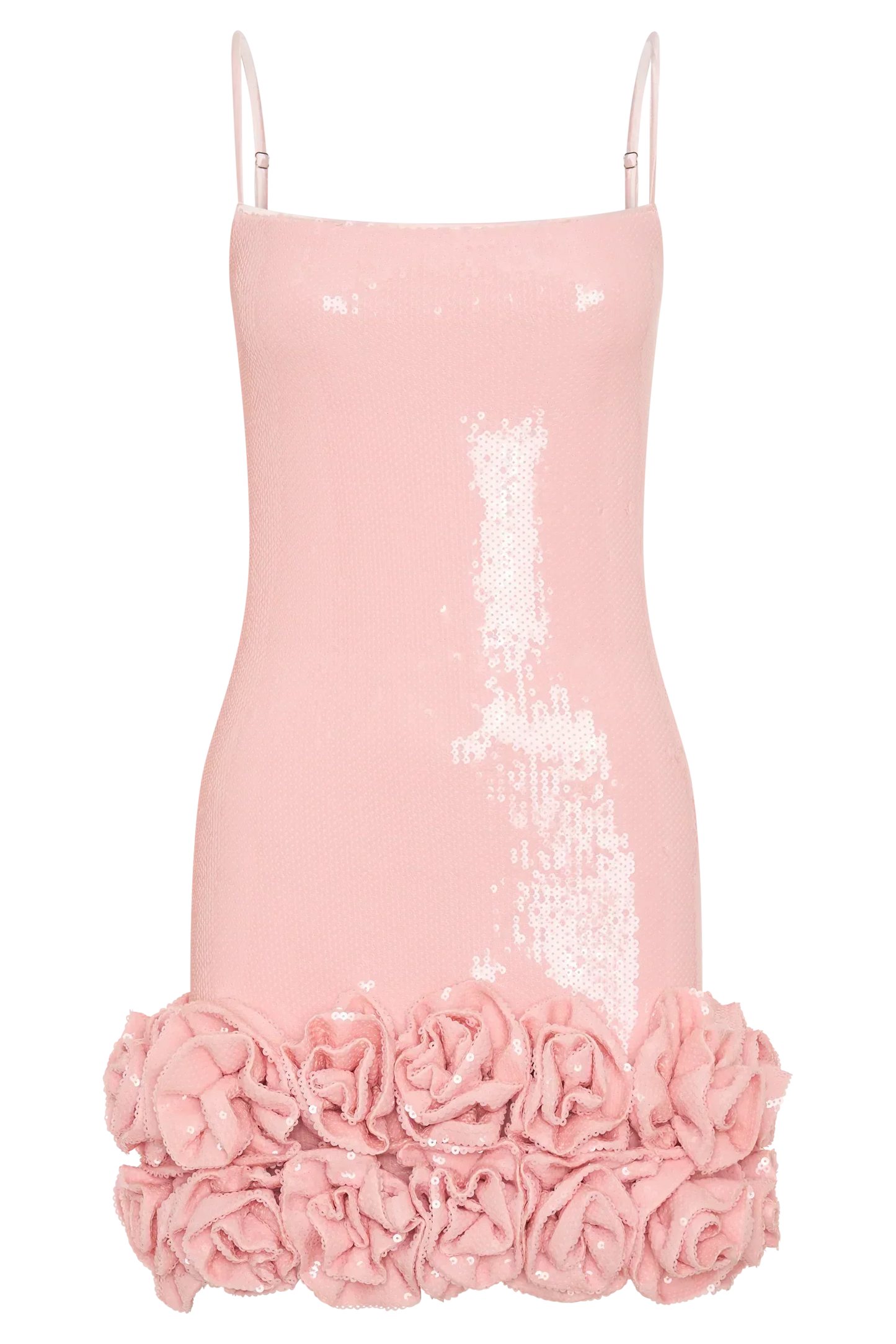 Faye Sequin Flower Mini Dress - Pale Pink
