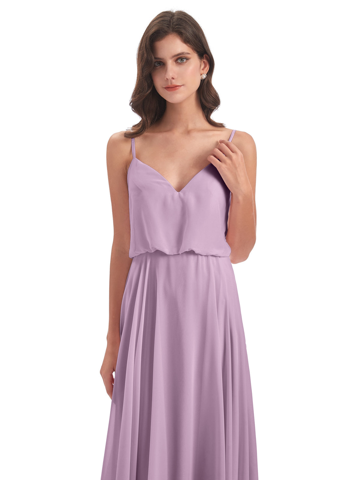 Leah Floor Length Spaghetti Straps Chiffon Bridesmaid Dresses