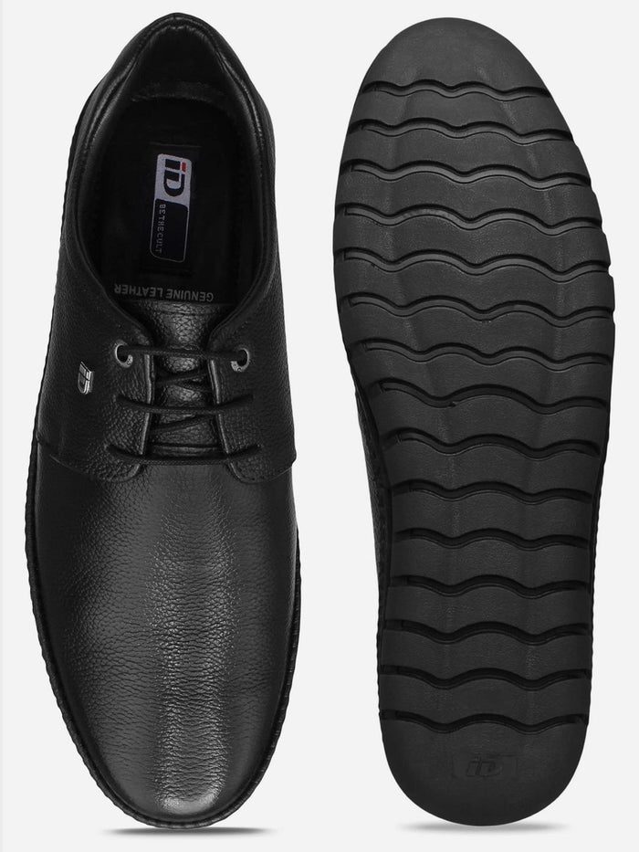 Men's Black Comfort Fit Semi Formal Lace Up (ID2072)-Formals - iD Shoes