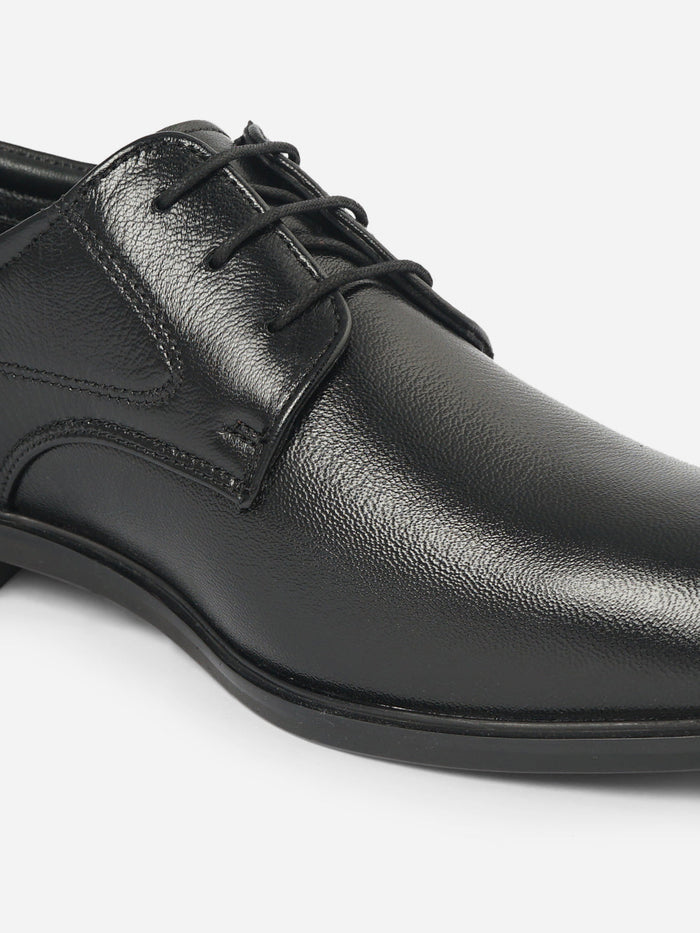 Men's Black Round Toe Lace Up Formal (ID6023)-Formals - iD Shoes