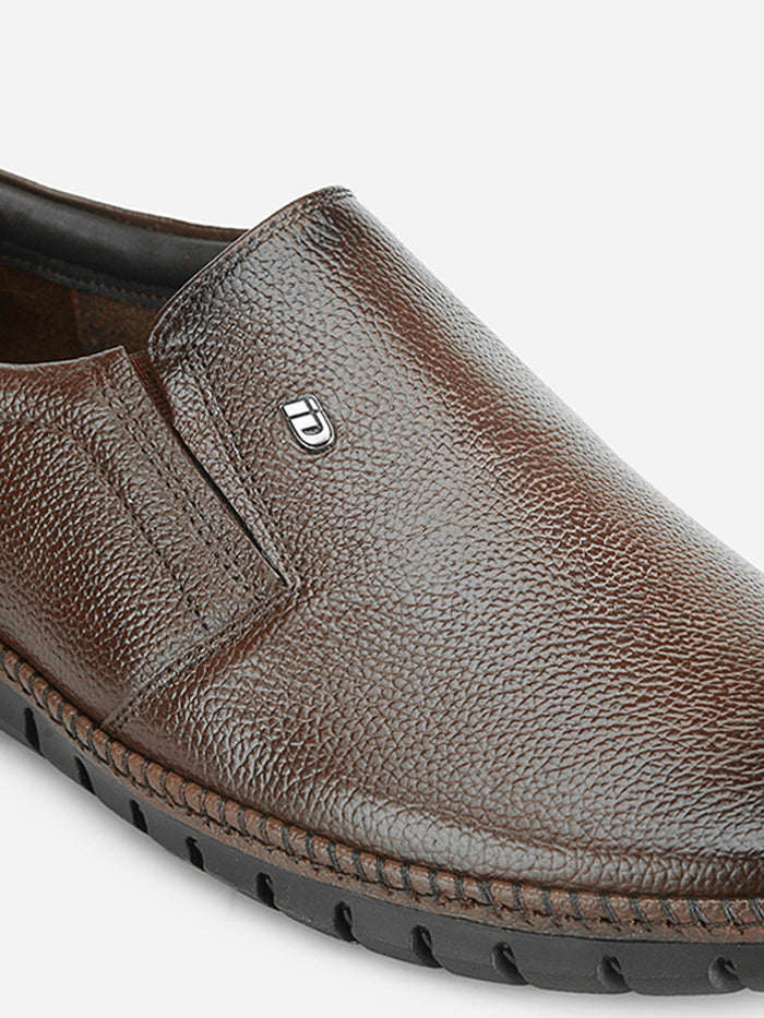 Men's Brown Comfort Fit Semi Formal Slip On (ID2071)-Formals - iD Shoes