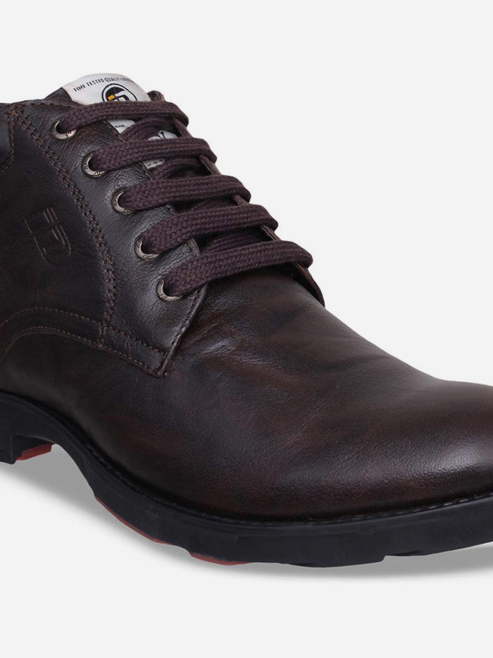 Men's Brown Crumble Leather Boot (ID1026)-Boots - iD Shoes