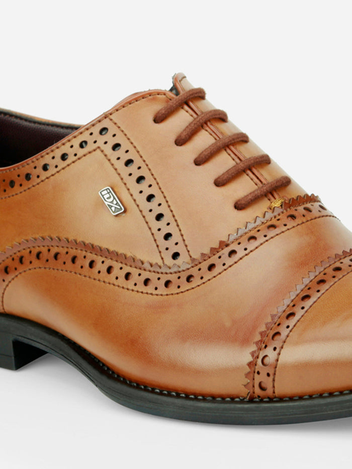 Men's Brown Regular Toe Lace Up Formal (IX2033)-Formals - iD Shoes