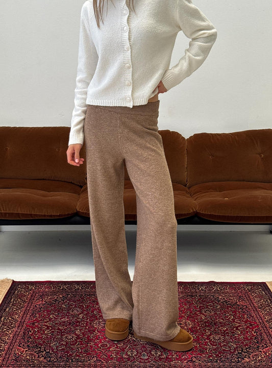 Bekki Wide Leg Knit Pant Mocha