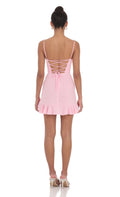 Ruffled Slit Dress in Pink