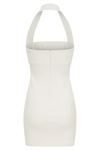 Amelita Suiting Halter Mini Dress - Ivory