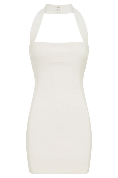 Amelita Suiting Halter Mini Dress - Ivory