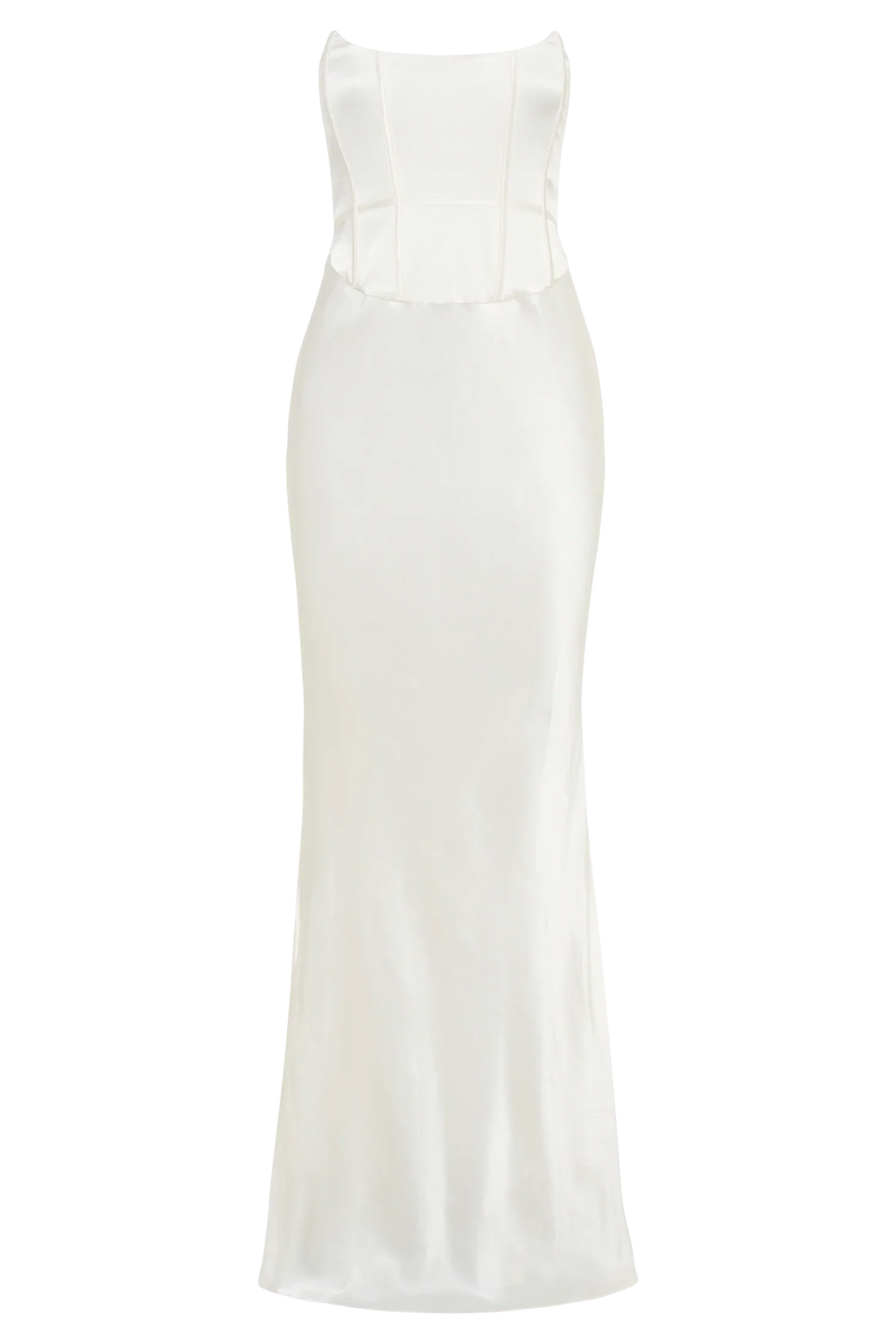 Harlow Satin Strapless Maxi Dress - Ivory