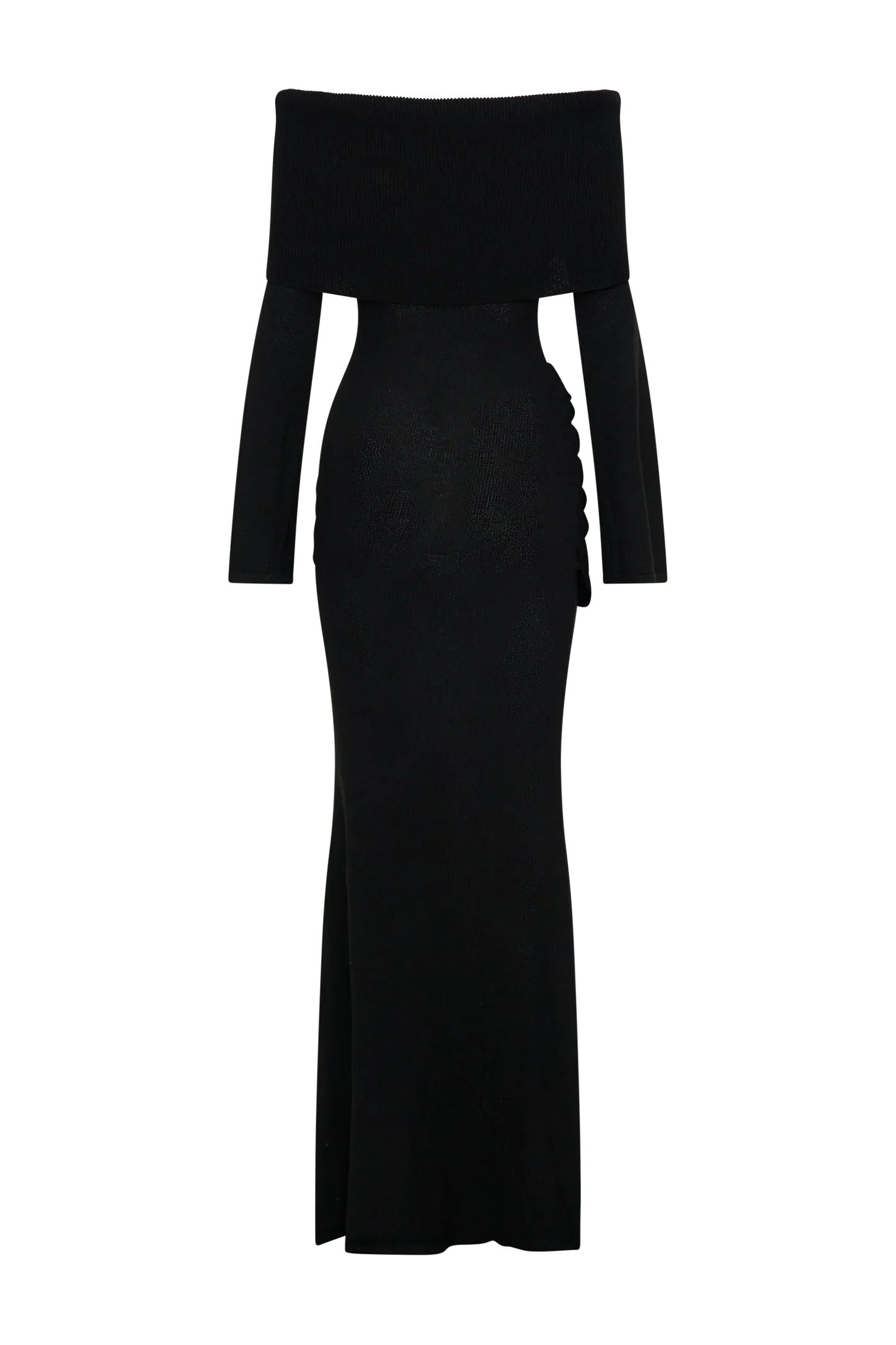Cameron Off Shoulder Tie Maxi Dress - Black