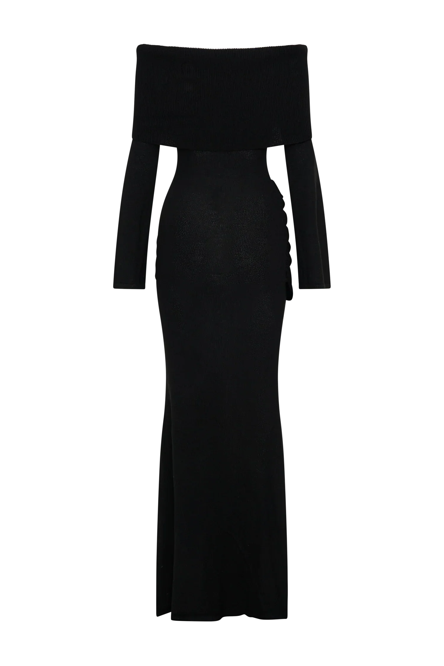 Cameron Off Shoulder Tie Maxi Dress - Black