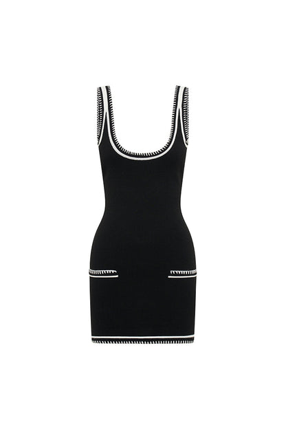 Beverly Mini Dress - Black/White