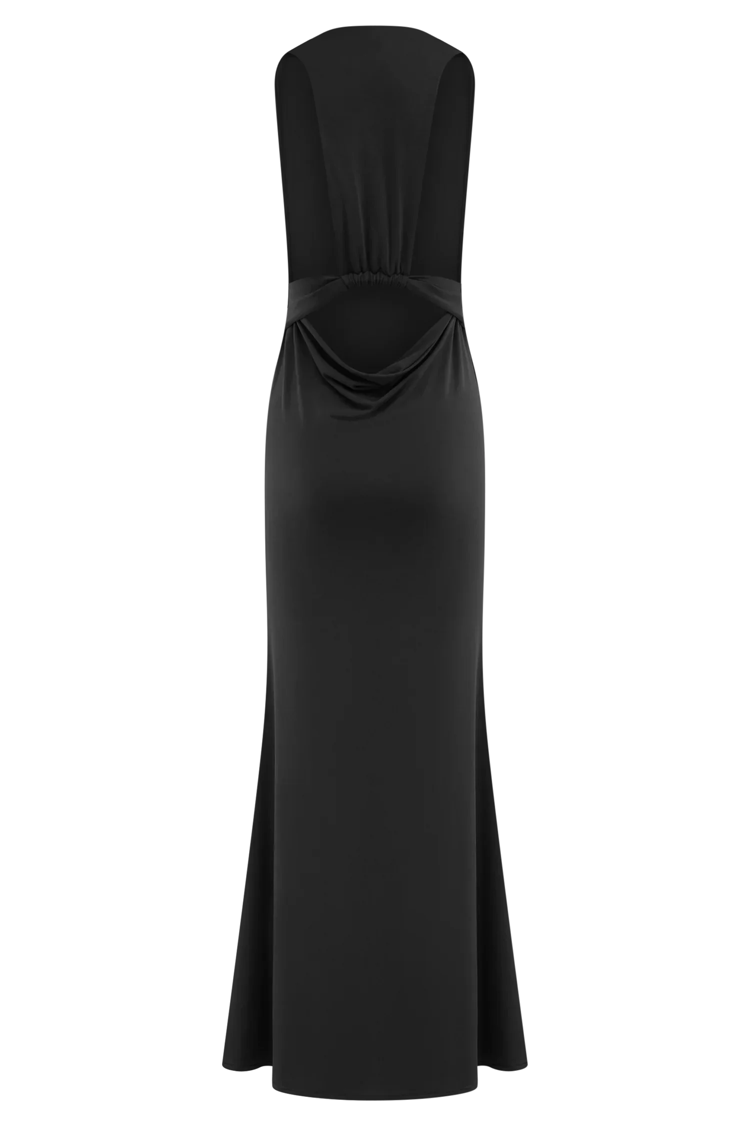 Elke Slinky V Neck Maxi Dress - Black
