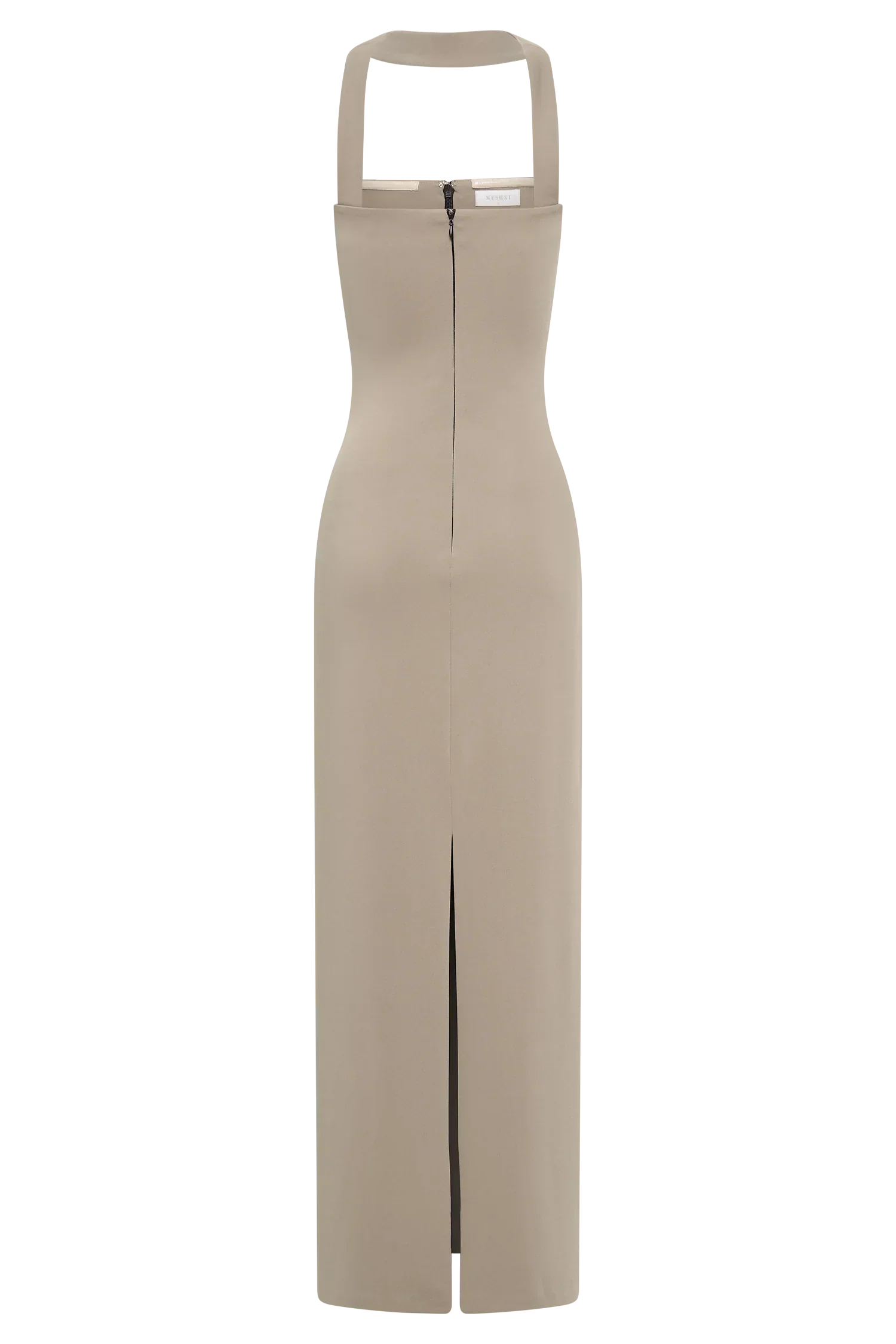 Velma Halter Collar Maxi Dress - Mushroom