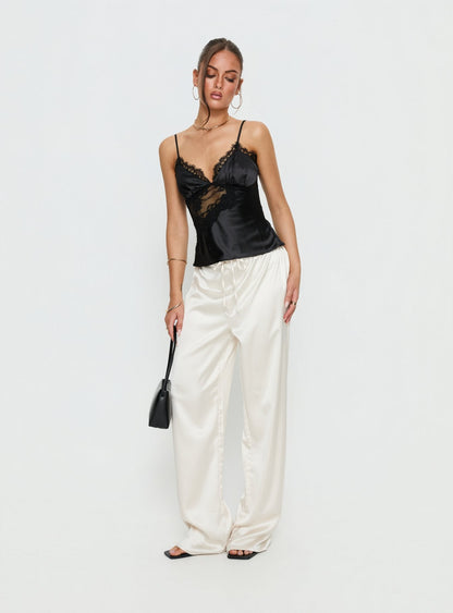 Annamari Lace Satin Cami Top Black