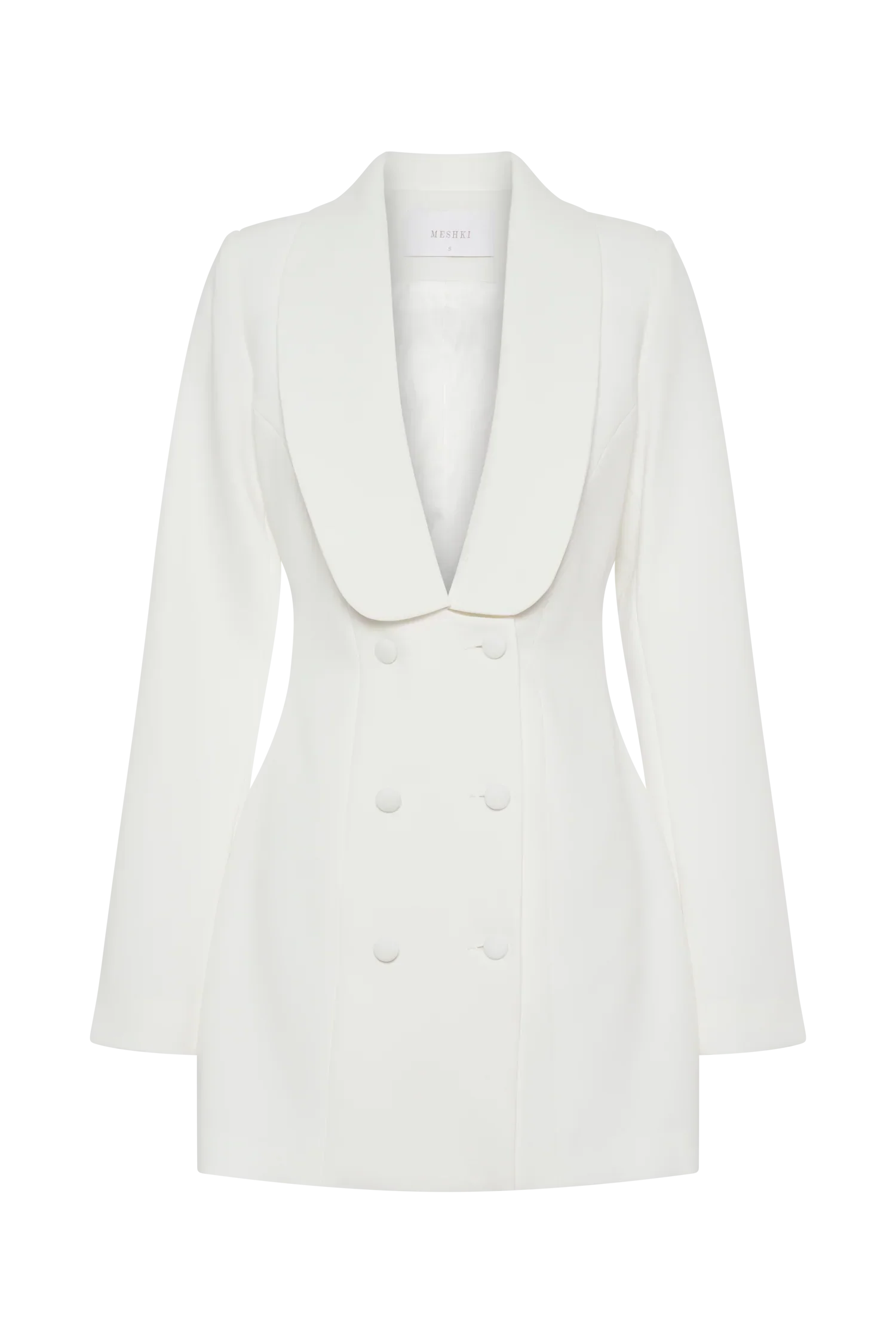 Trinity Crepe Blazer Dress - White