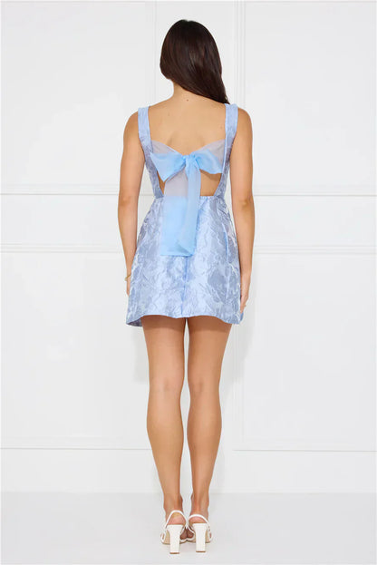 Empowered Elegance Mini Dress Blue
