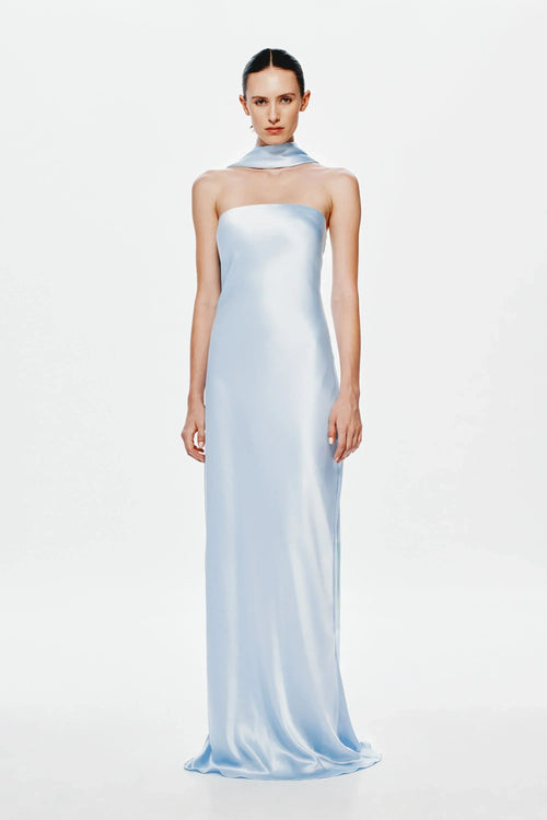 Misha Lilia Satin Gown - Dove