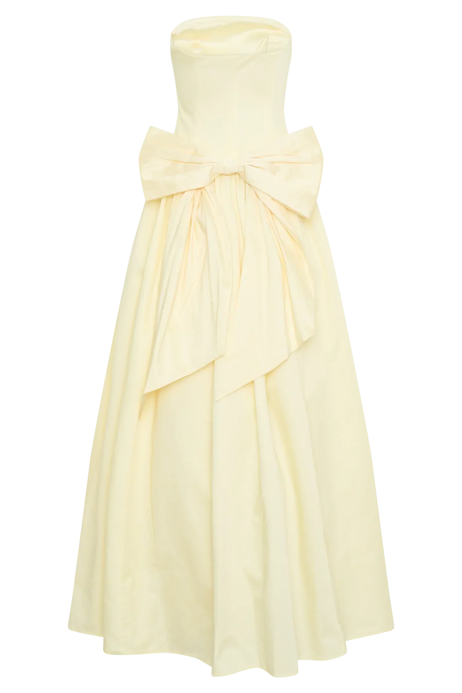 Frances Strapless Bow Maxi Dress - Lemon