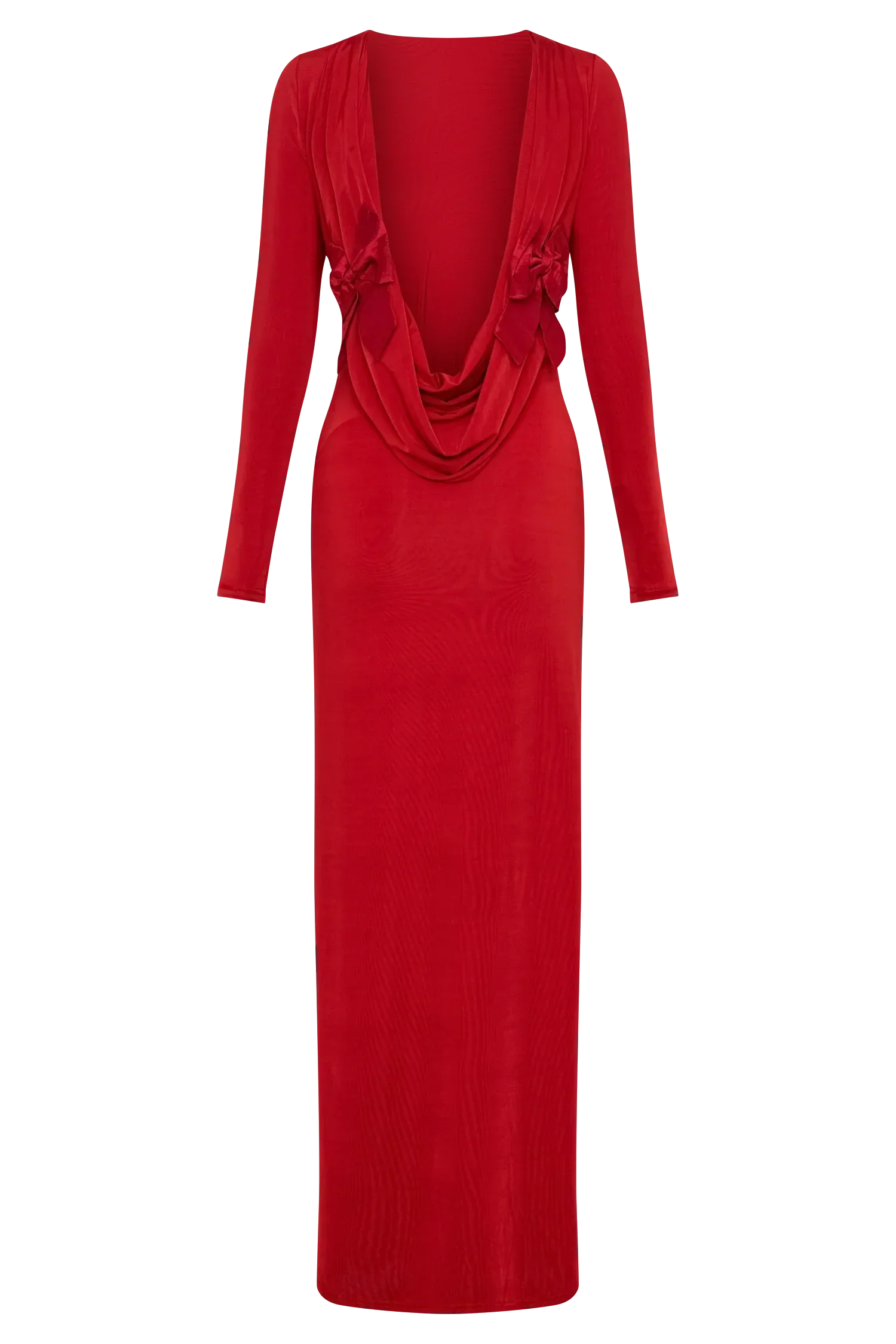 Bennett Slinky Long Sleeve Maxi Dress - Ruby