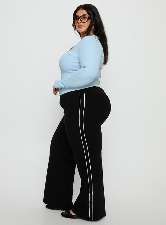 Ascenda Straight Leg Track Pant Black Curve