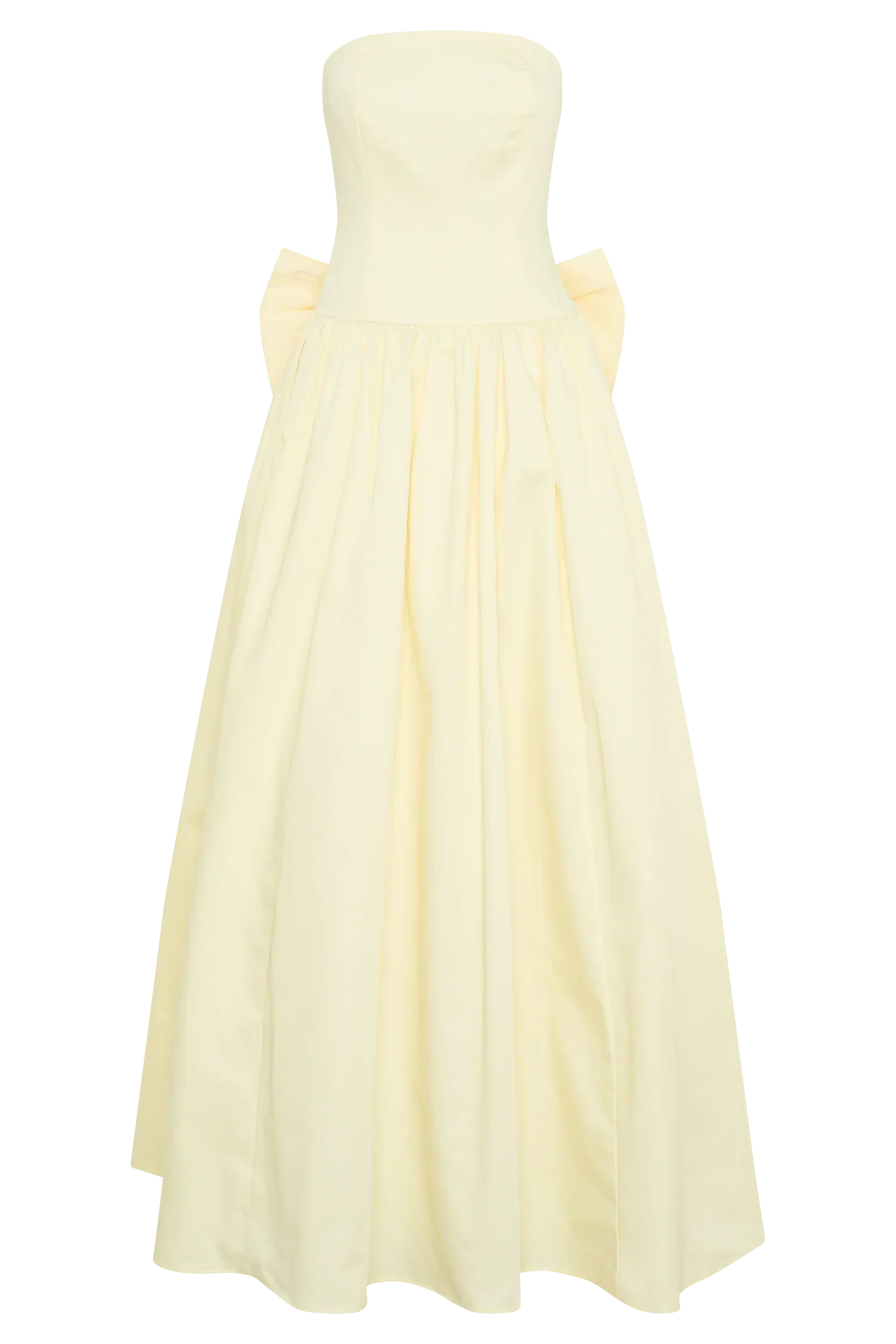 Frances Strapless Bow Maxi Dress - Lemon