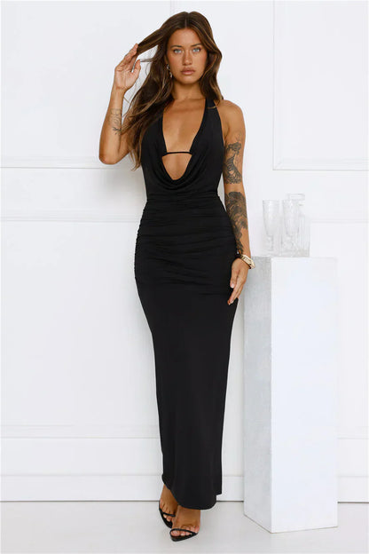 Midnight District Maxi Dress Black