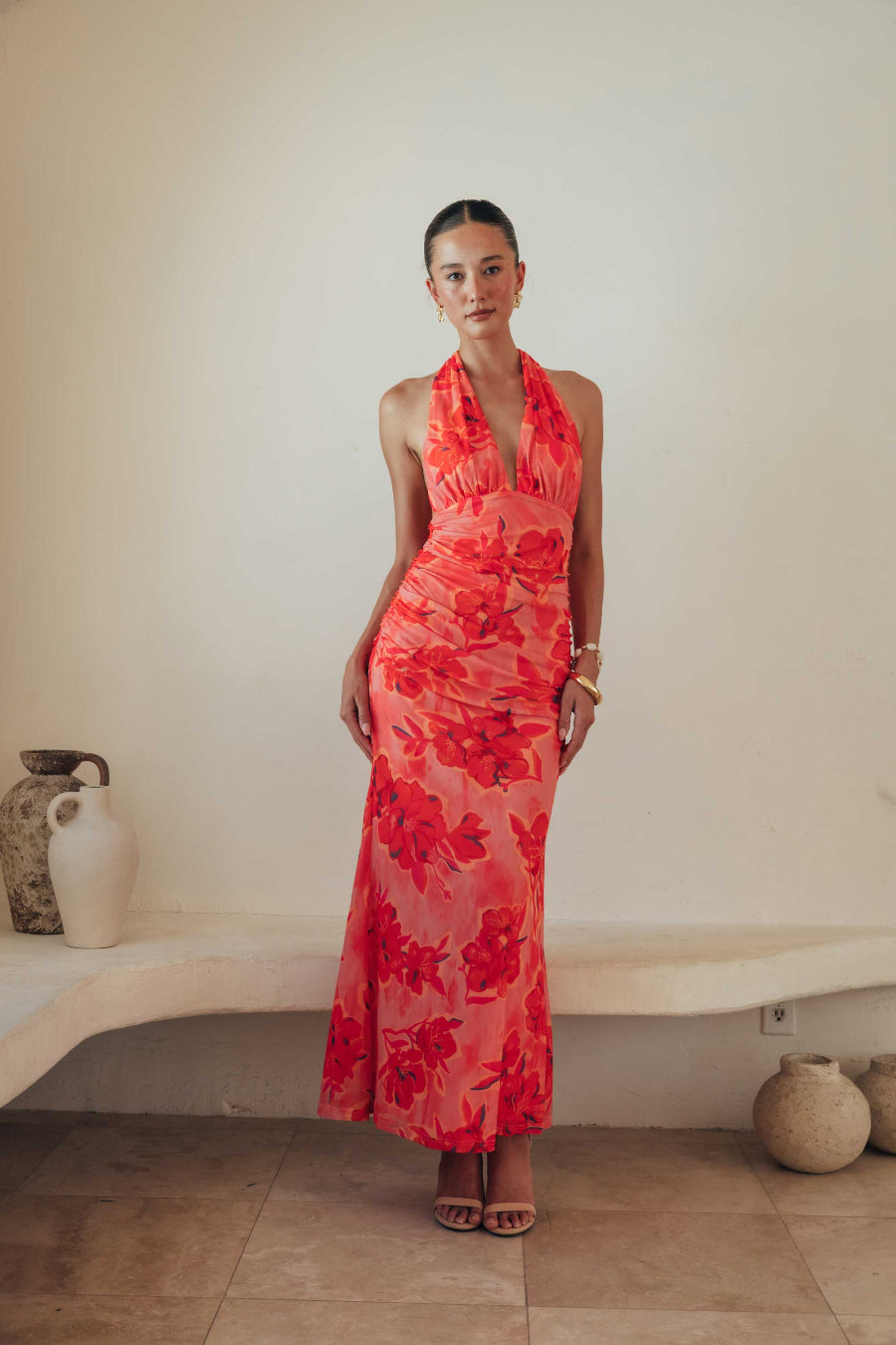 Havana Floral Halter Maxi Dress