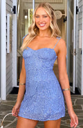 Penny Lane Light Blue Sequin Mini Dress