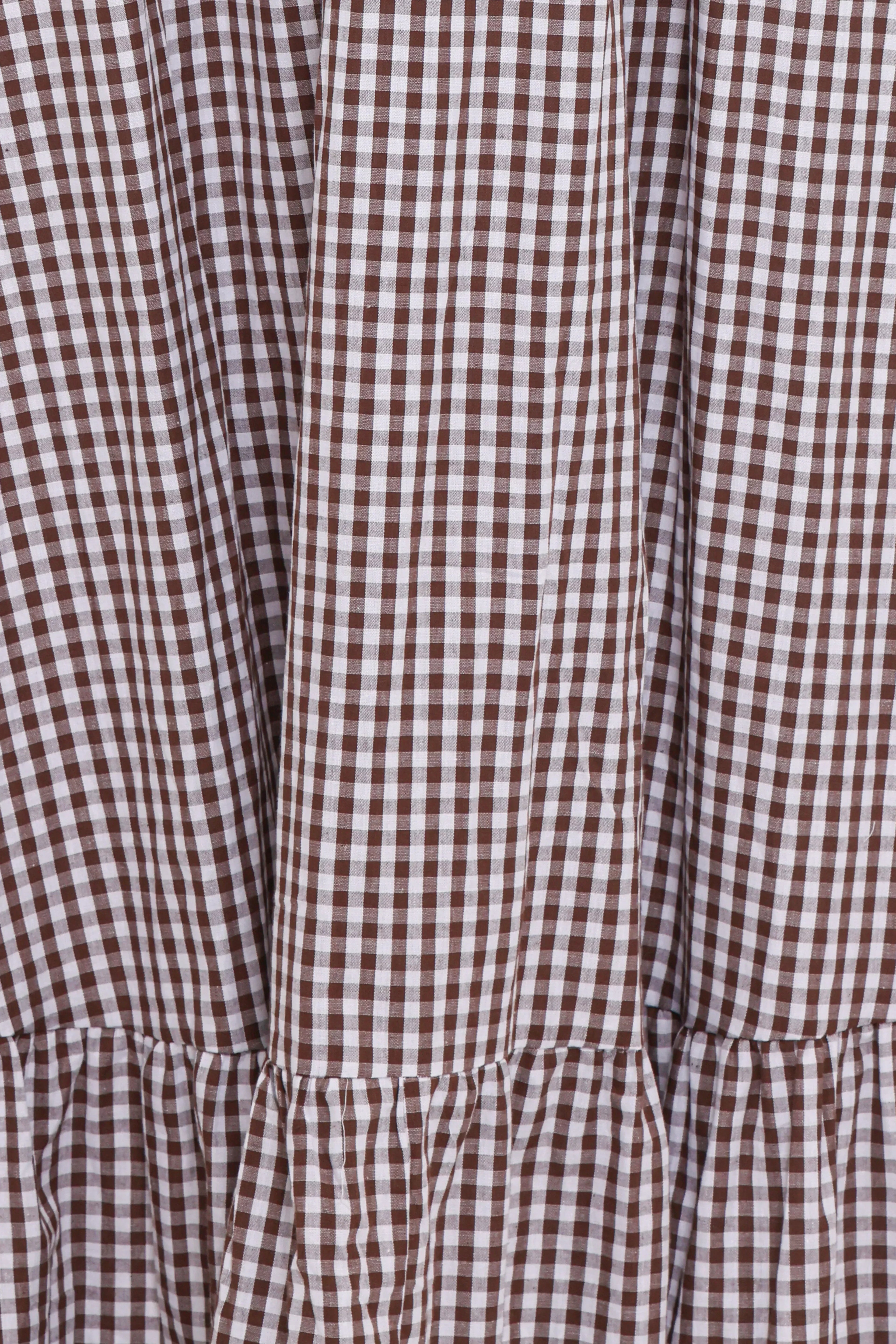 Reid Maxi Dress - Brown Gingham