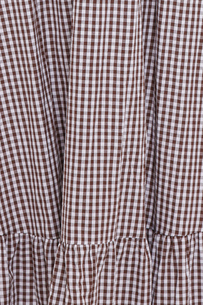 Reid Maxi Dress - Brown Gingham
