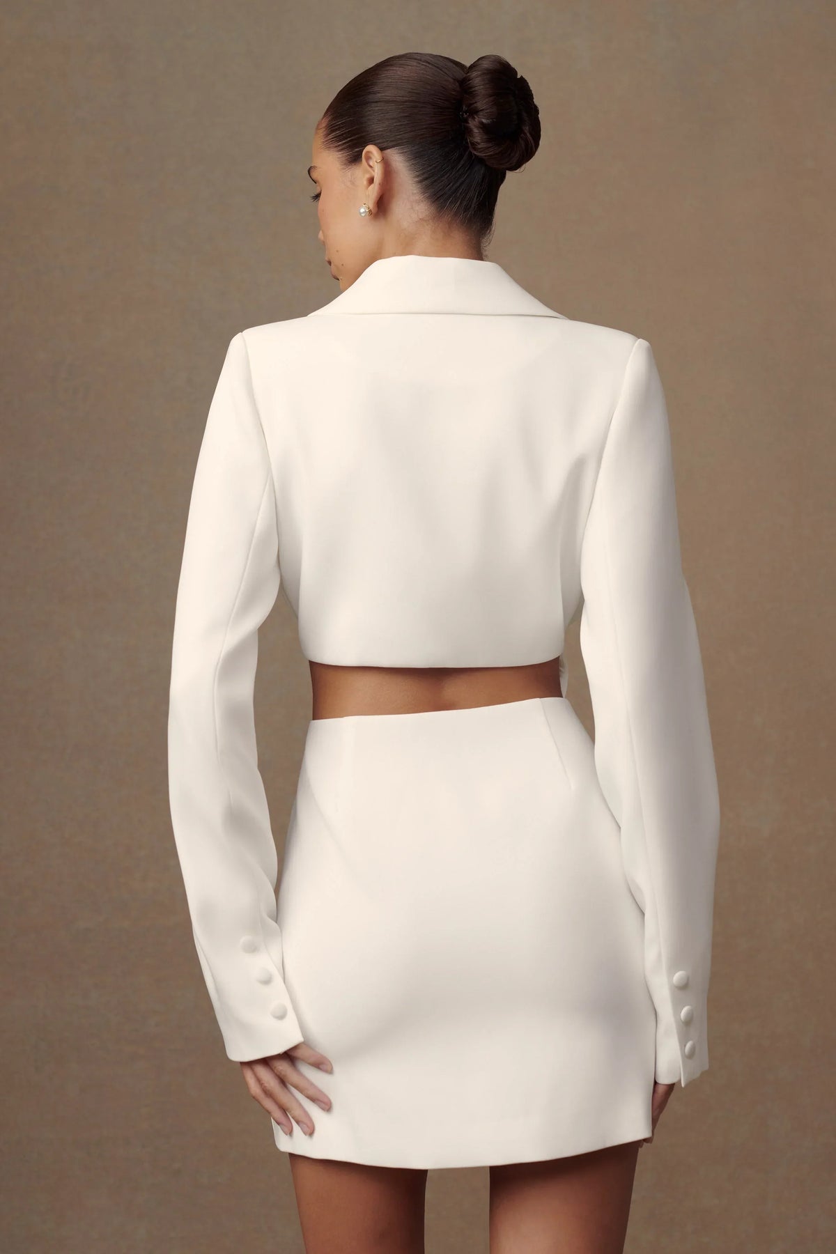 Trinity Crepe Blazer Dress - White