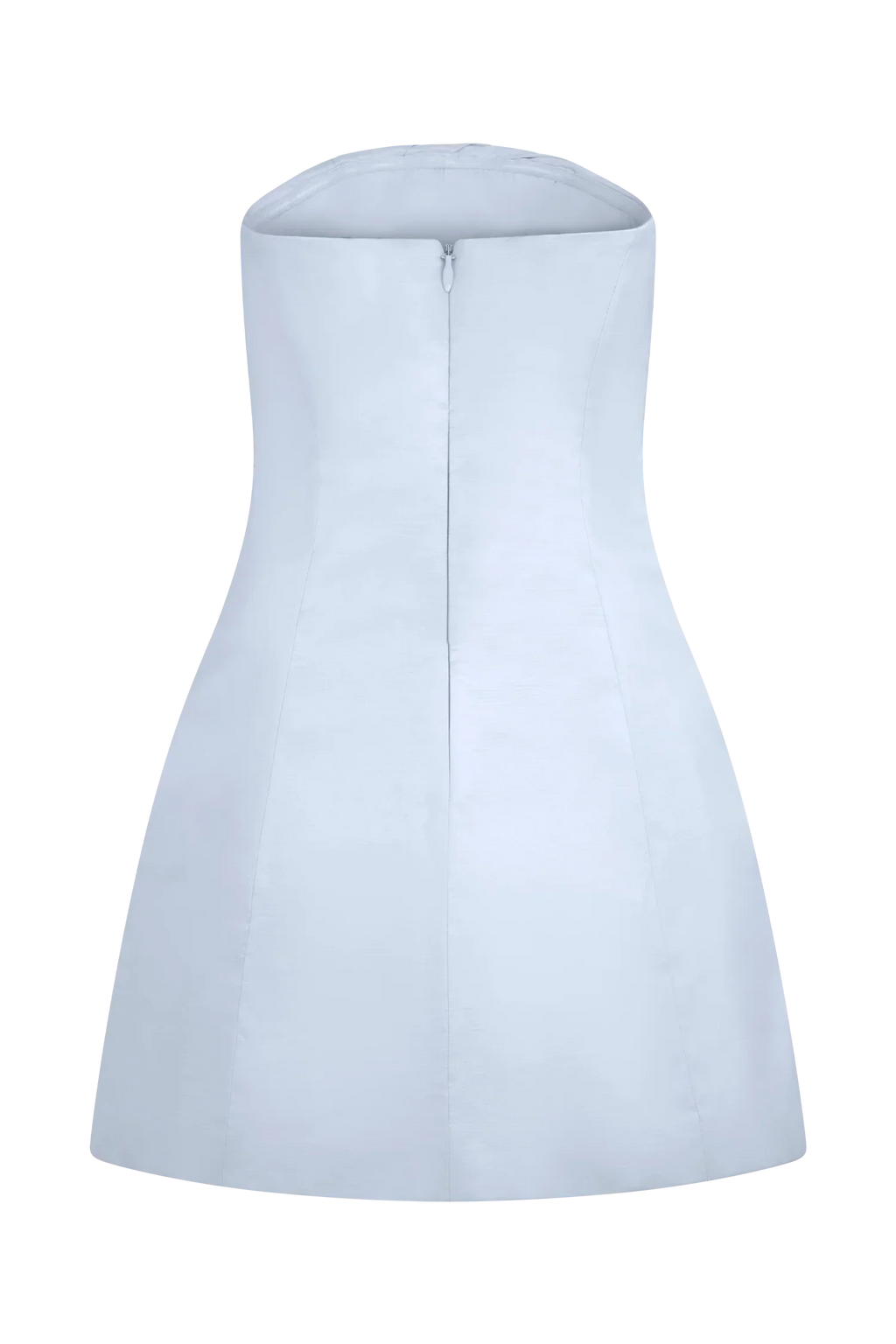 Leslie Gathered Taffeta Mini Dress - Frosted Blue