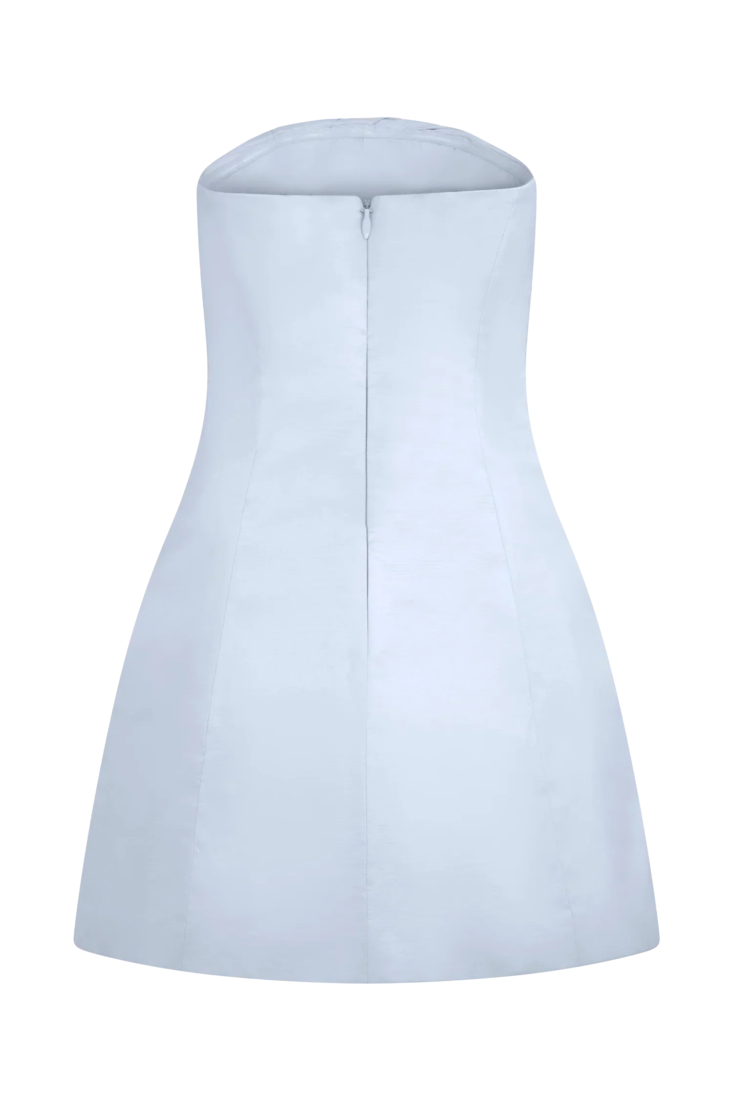 Leslie Gathered Taffeta Mini Dress - Frosted Blue