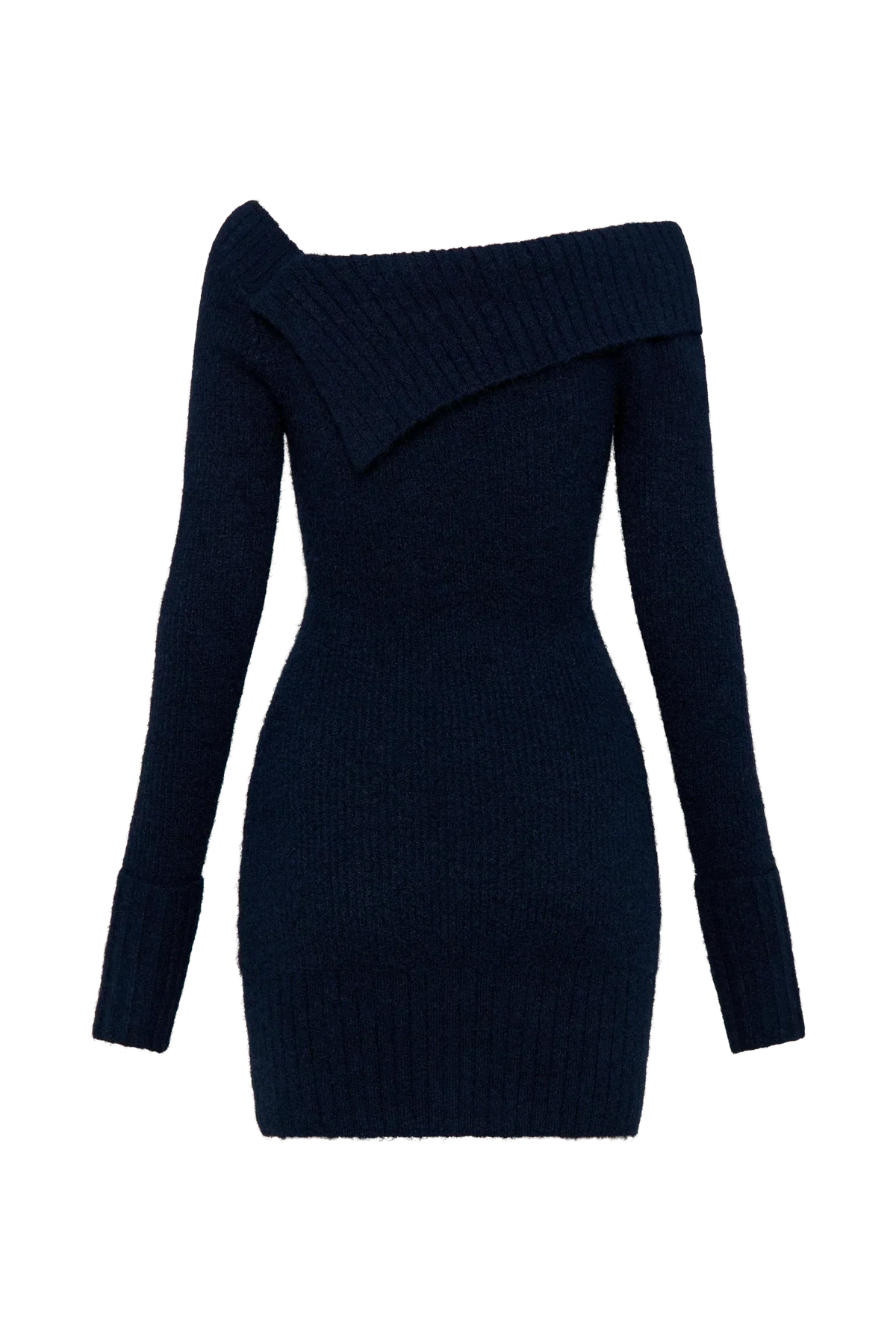 Stephanie Asymmetric Knit Mini Dress - Dark Navy