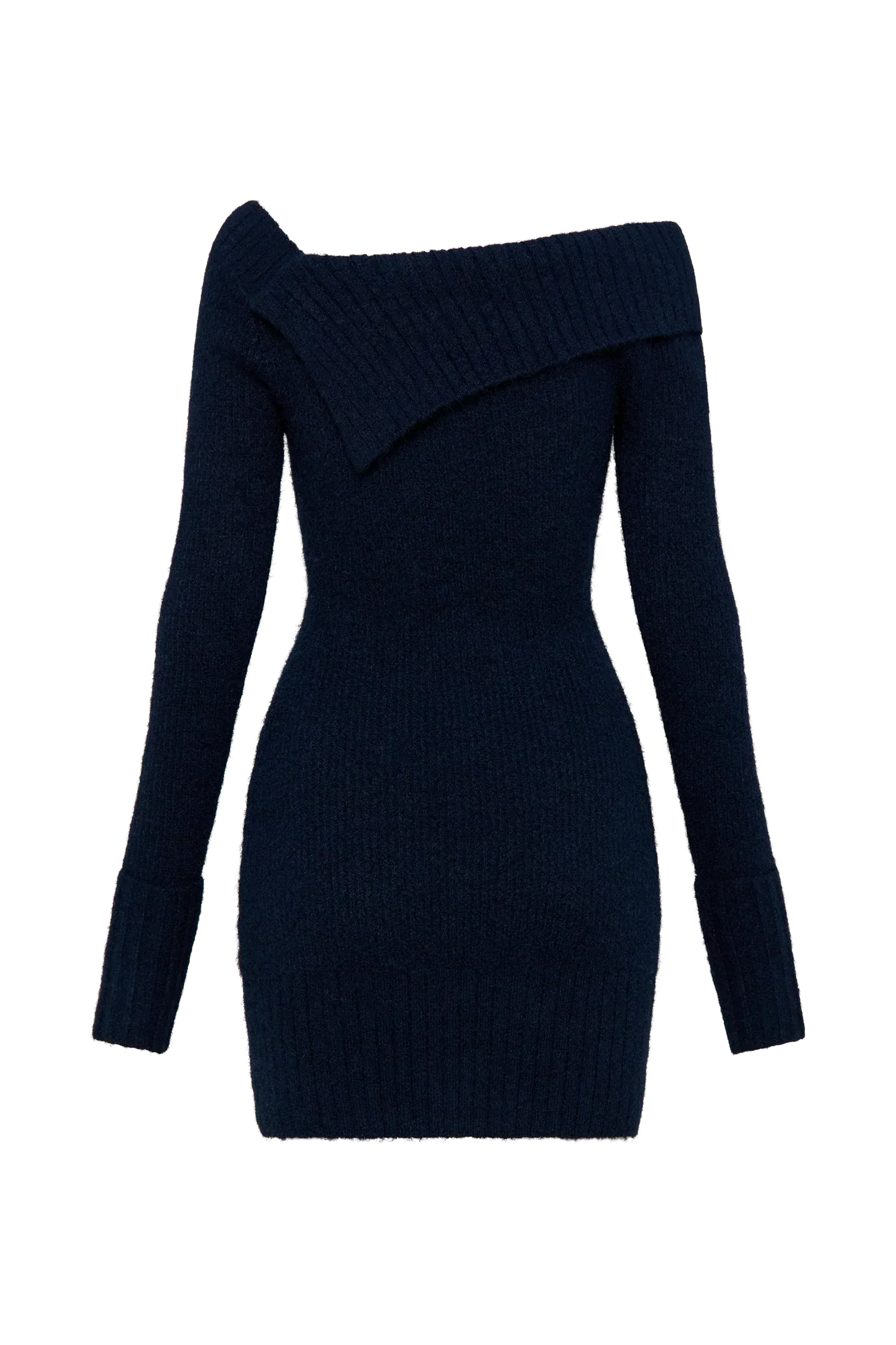 Stephanie Asymmetric Knit Mini Dress - Dark Navy