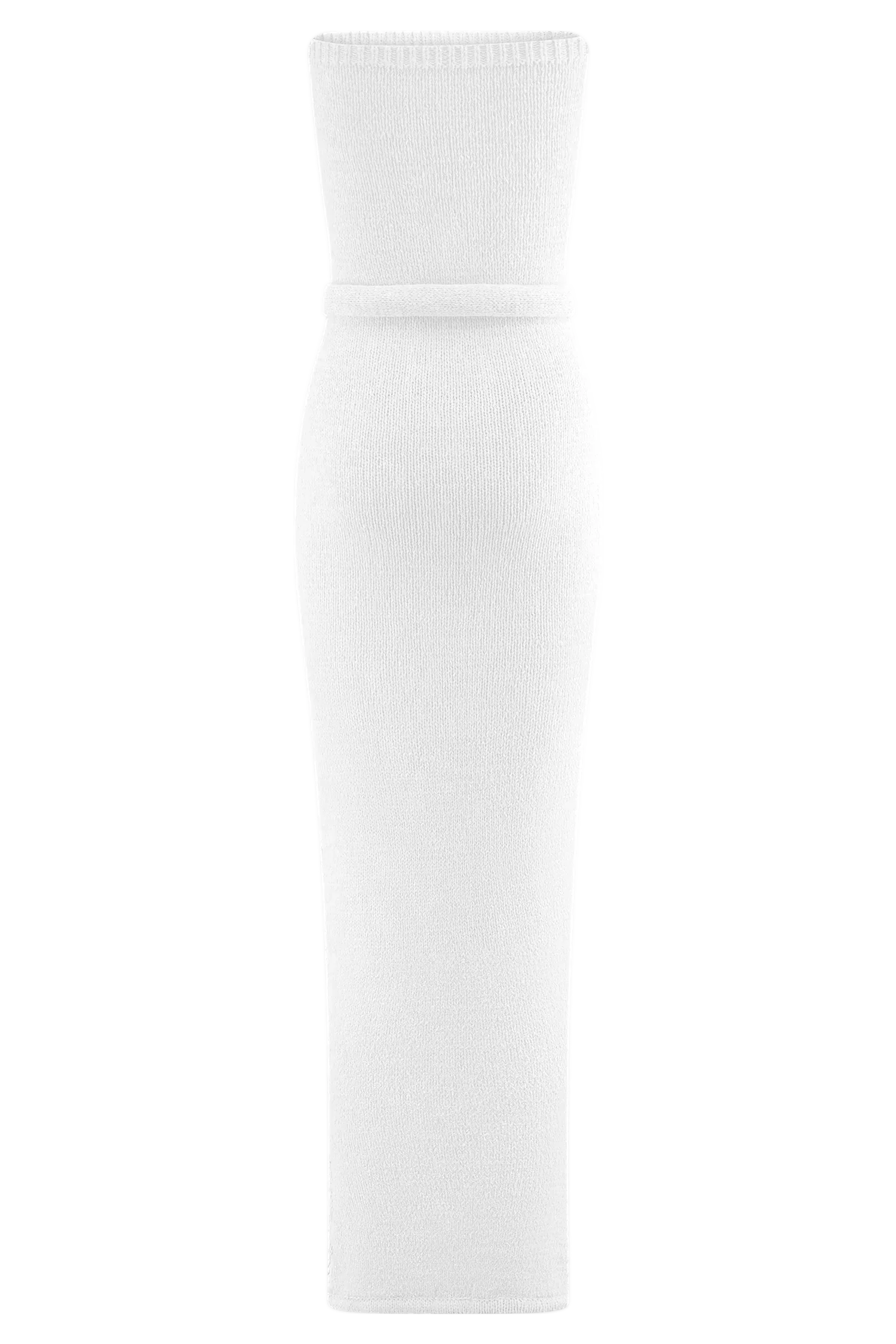 Andrea Strapless Knit Maxi Dress - White