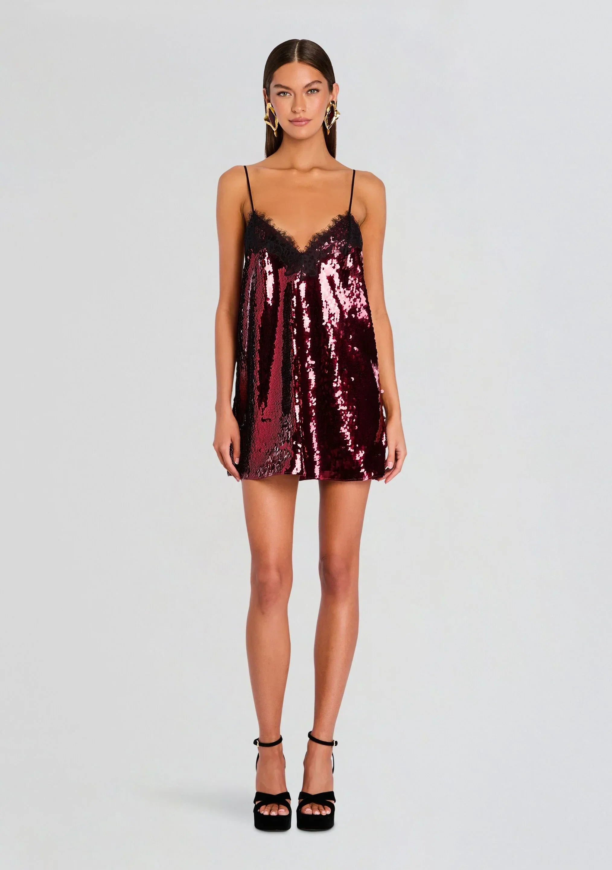 Olive Sequin Lace Dress