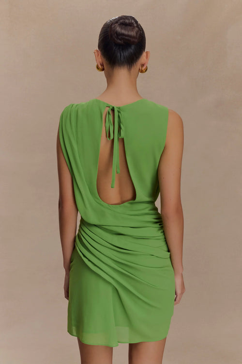 Oria Chiffon Mini Dress - Green
