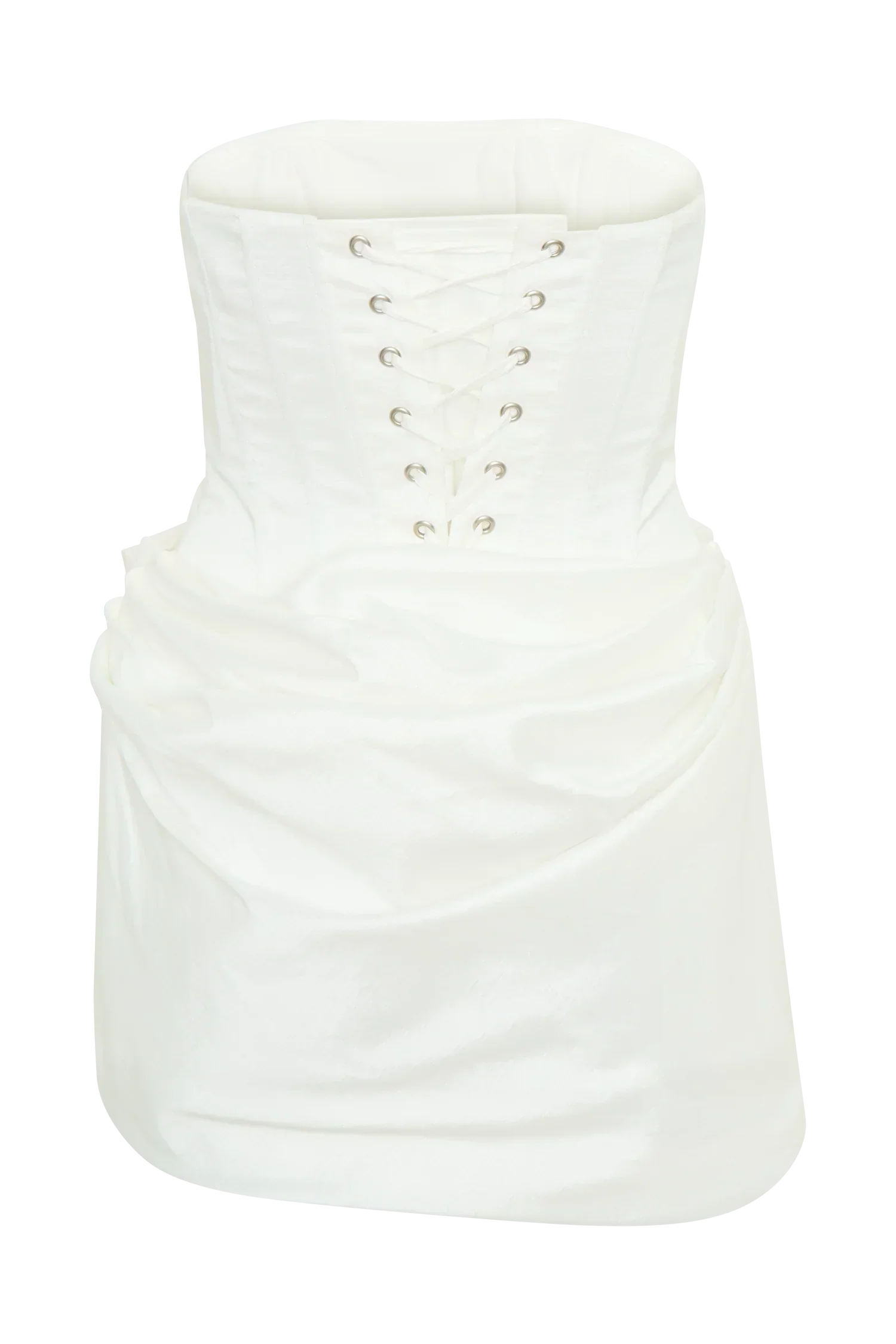 Sasha Taffeta Strapless Corset Mini Dress - White