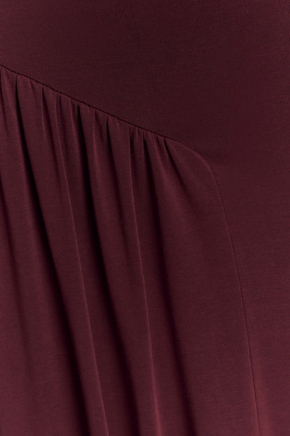 Yelena Ruched Halter Maxi Dress - Mahogany