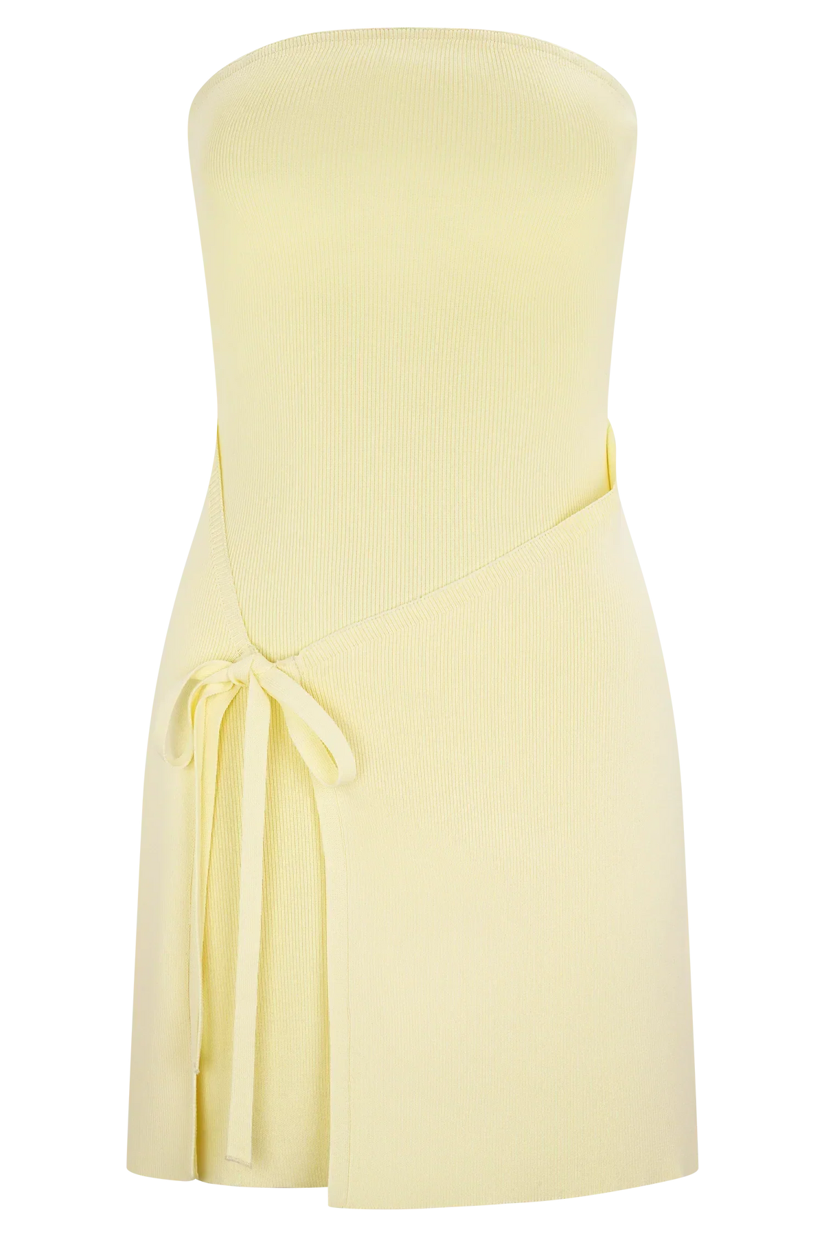 Rian Strapless Knit Mini Dress - Lemon