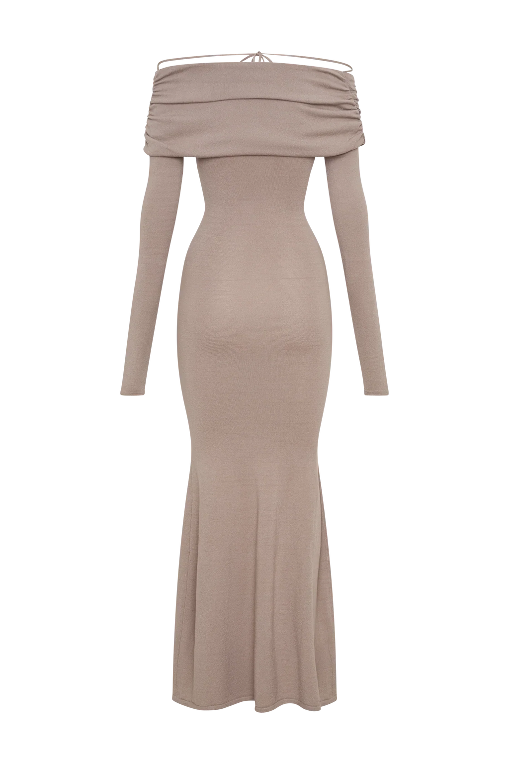 Georgiana Off Shoulder Knit Midi Dress - Stone Marle
