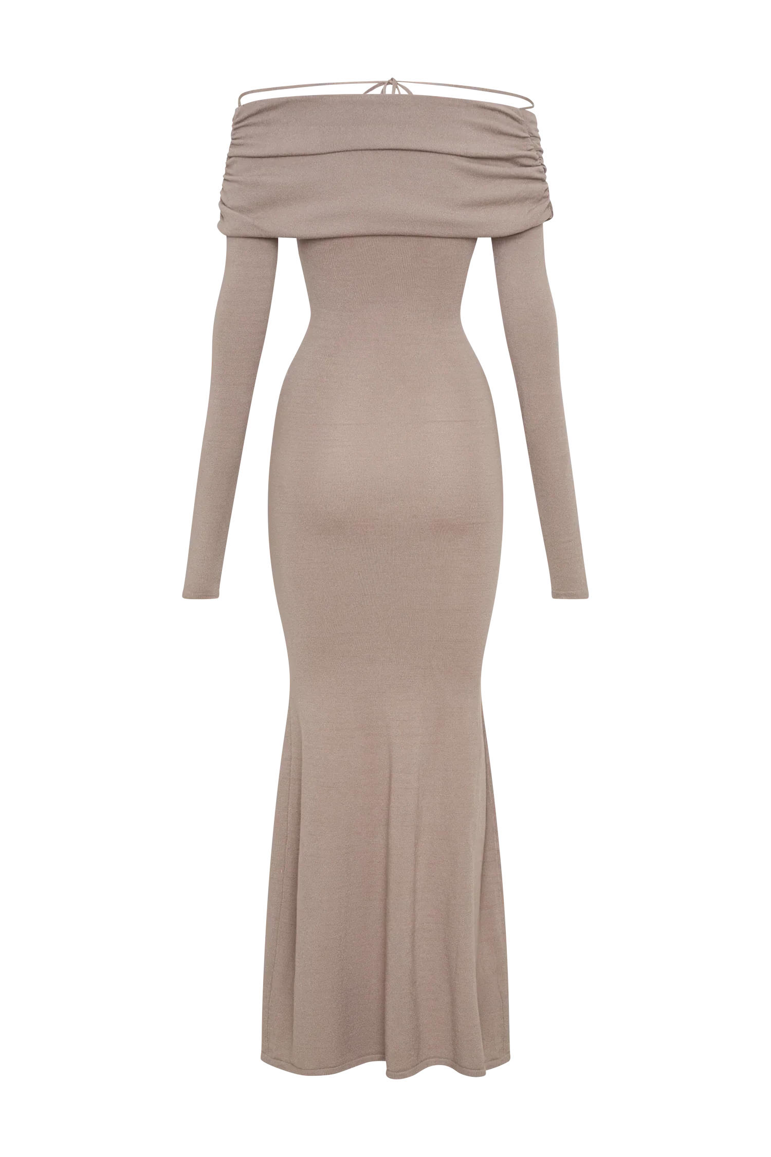 Georgiana Off Shoulder Knit Midi Dress - Stone Marle