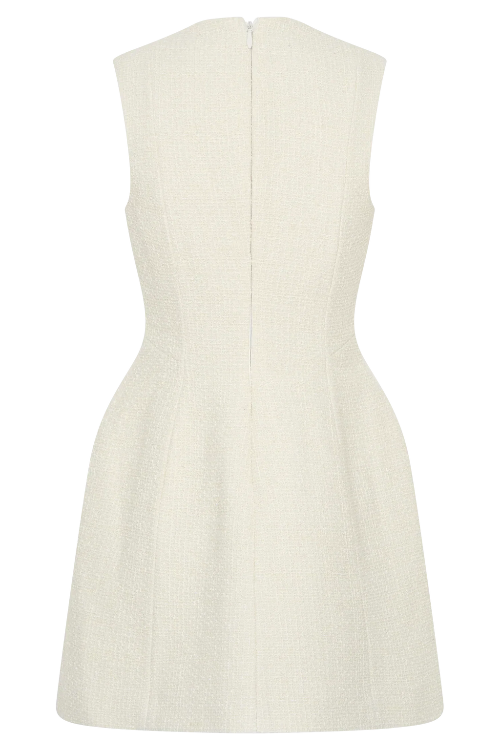Danna Boucle Mini Dress With Pleats - White