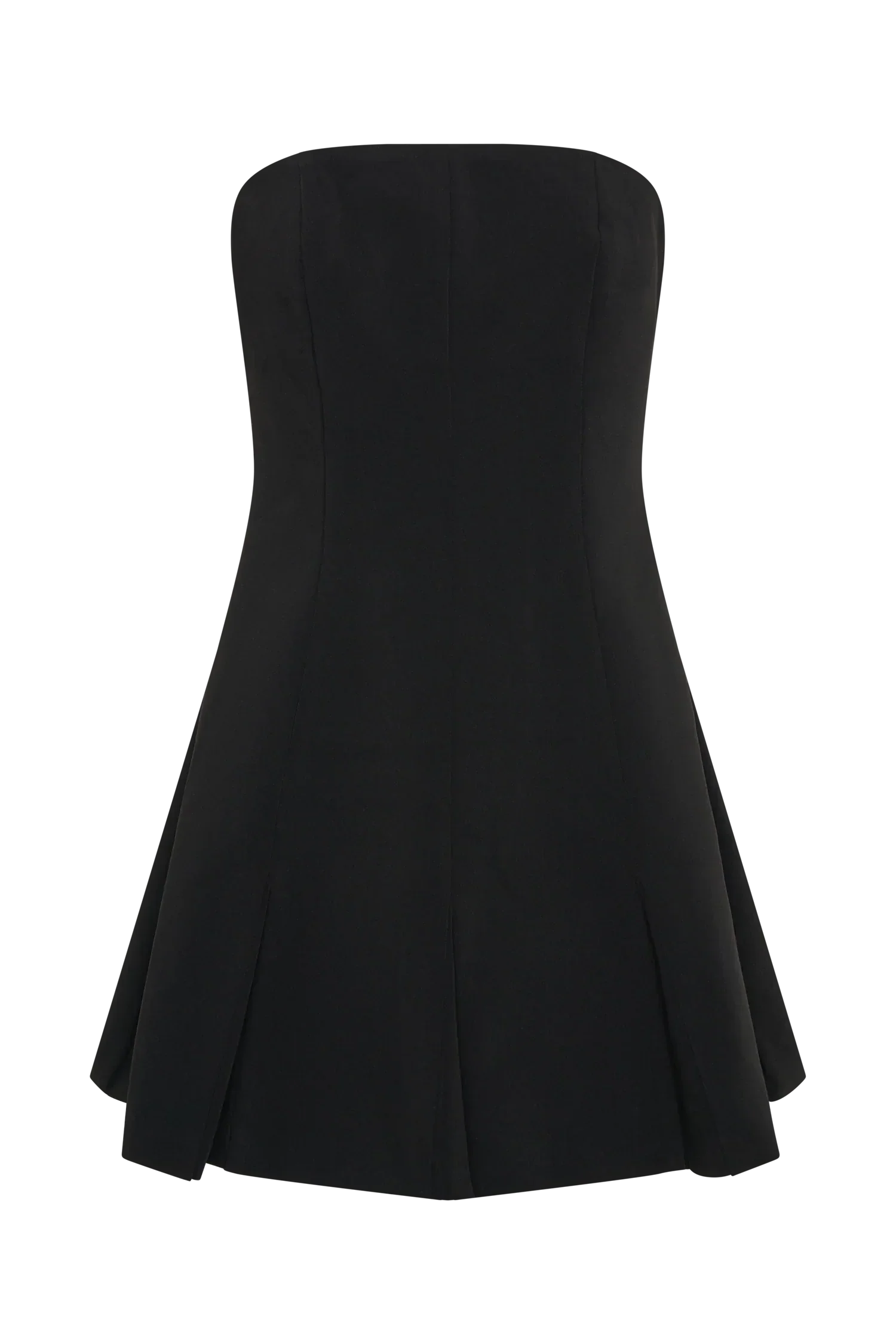 Indiana Strapless Suiting Mini Dress - Black