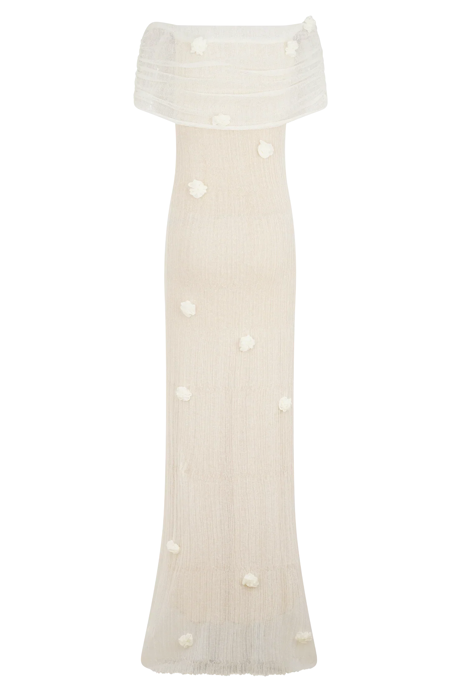 Brynn Orchid Knit Maxi Dress - Ivory