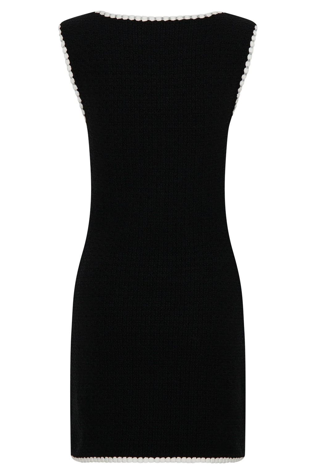 Mia Contrast Knit Mini Dress - Black/White