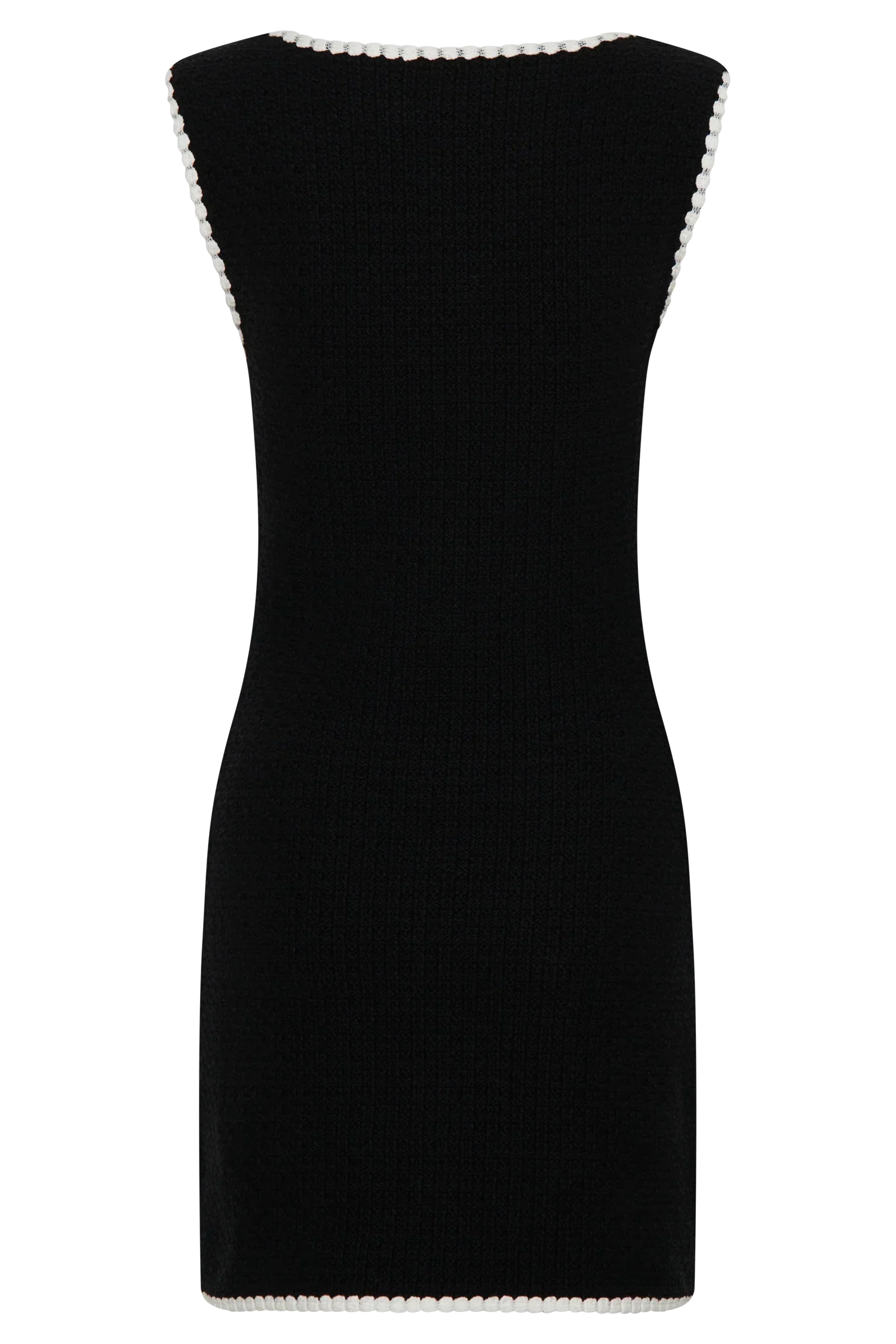 Mia Contrast Knit Mini Dress - Black/White